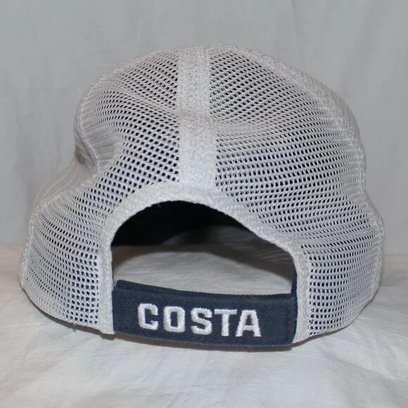 COSTA Del Mar USA Flag C Logo Unstructured Mesh Back Velcro Strap Baseball Hat - Picture 8 of 13